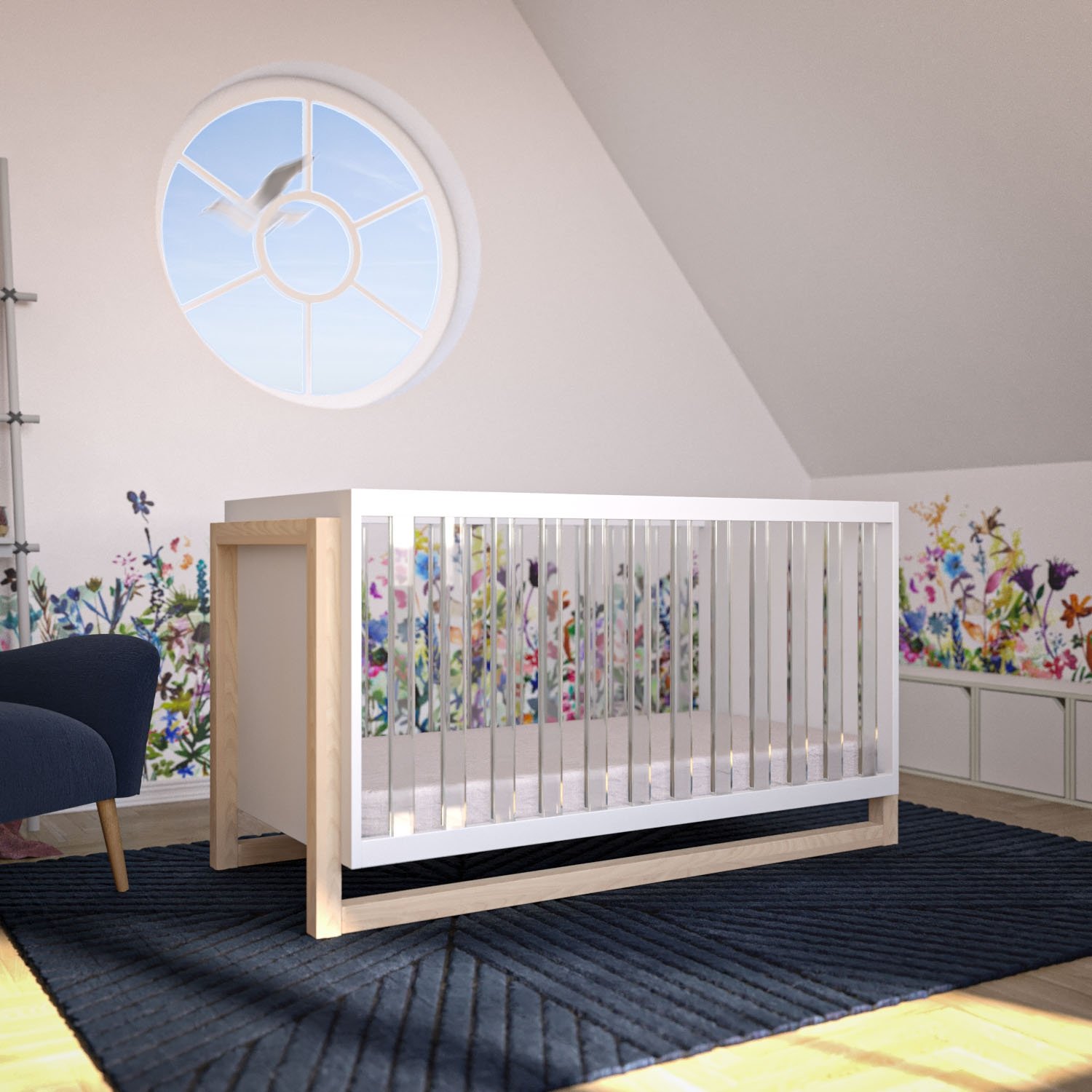Babybett Lisa (mit Rausfallschutz aus Acryl)