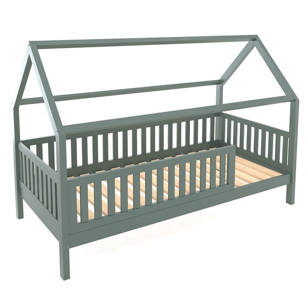 Hausbett Lilly in Eukalyptus mit Flachsprossen (90 x 200cm)