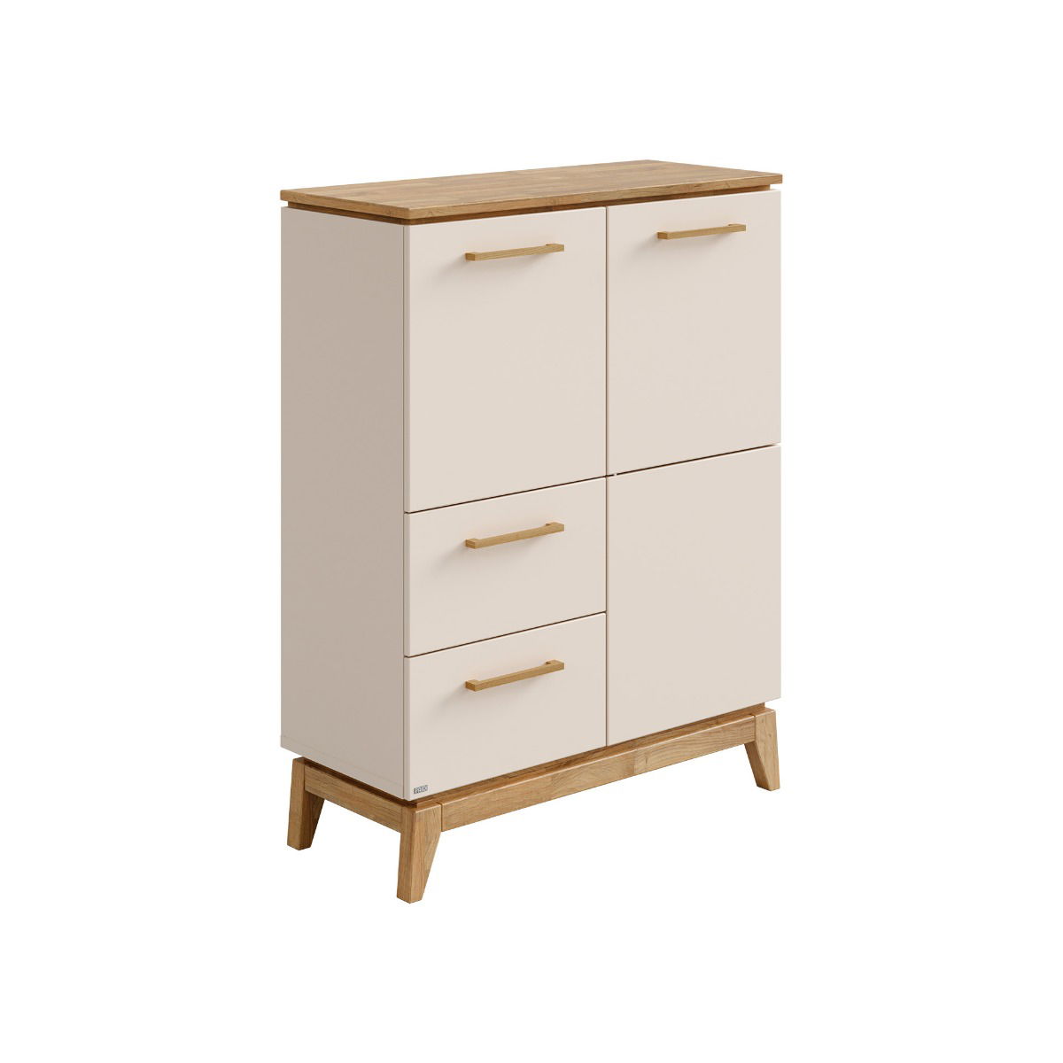 Paidi STIENE Highboard 2 Türen, 2 Schubladen, Cashmere-Beige/Eiche