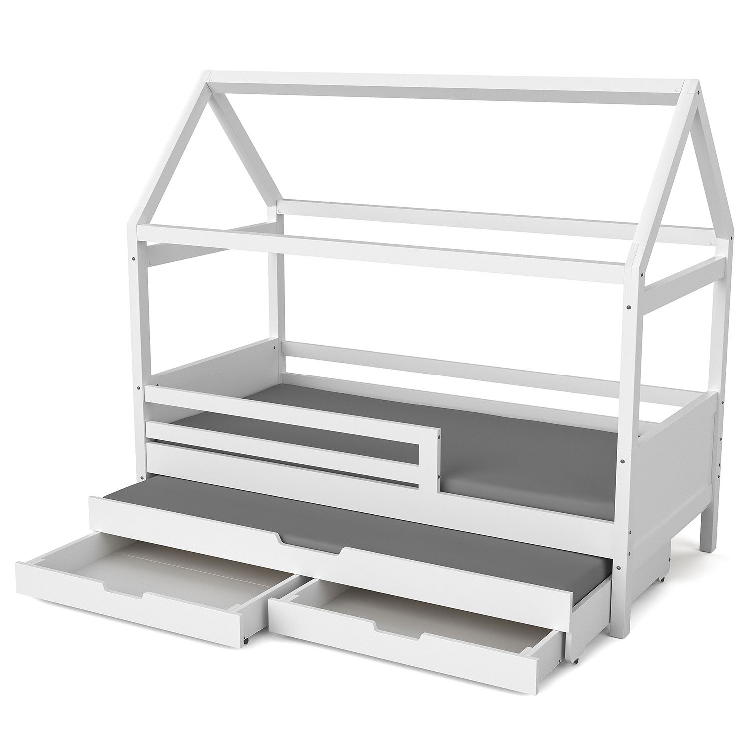 Hausbett Maya mit Gästebett und Bettkästen