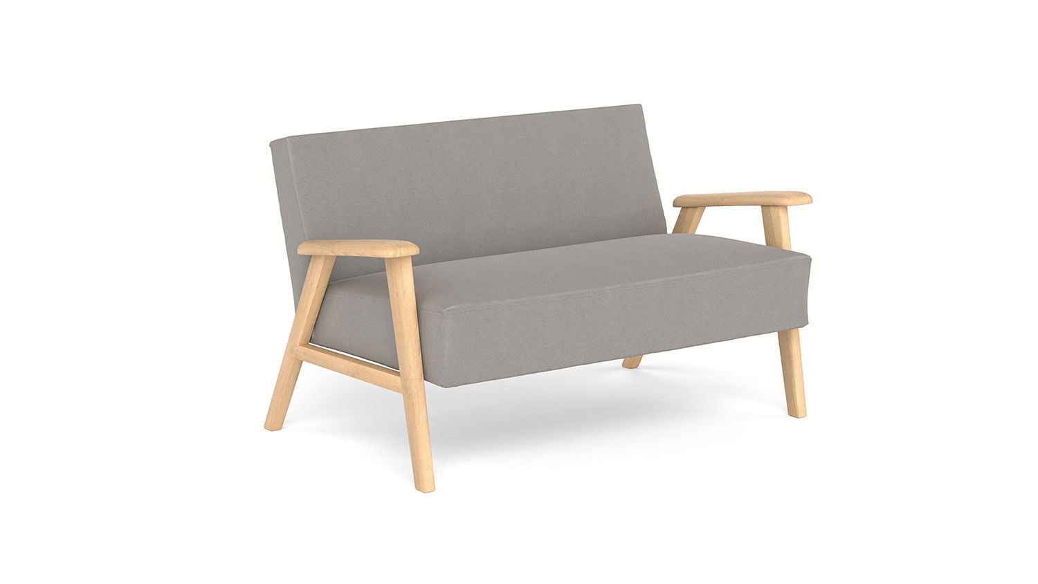 Kindersofa Fino in Hellgrau / Natur