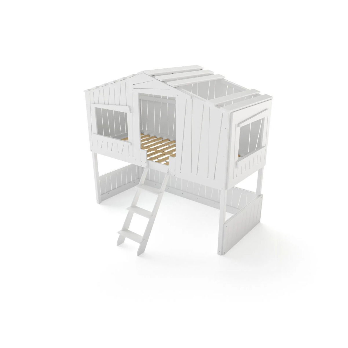 Ronja Etagenbett Hüttenbett weiß Liegefläche 90 x 200 cm