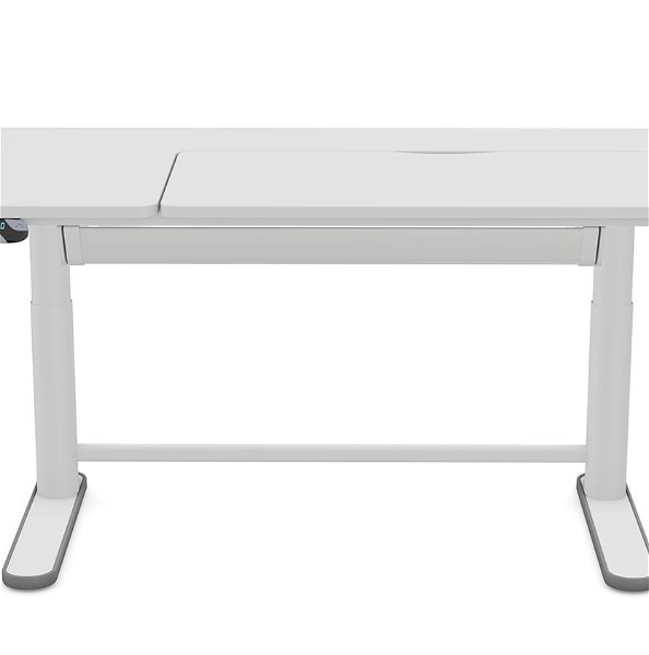 Schreibtisch Ergo, rechte Seite neigbar, deckend weiß
