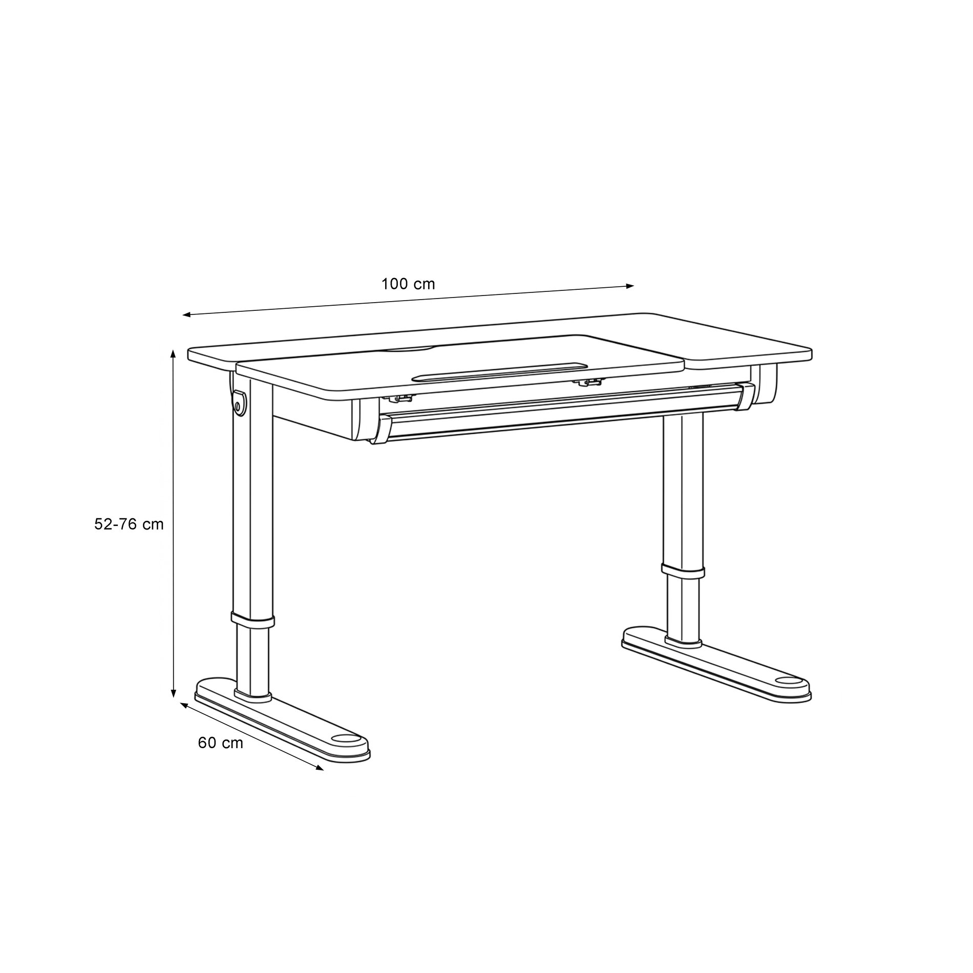 Eris Schreibtisch Buche weiß 100cm