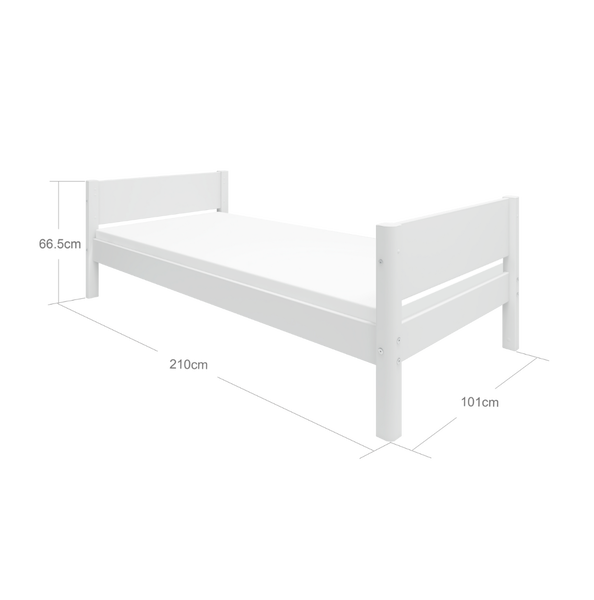 White Einzelbett in weiß, 90 x 200cm