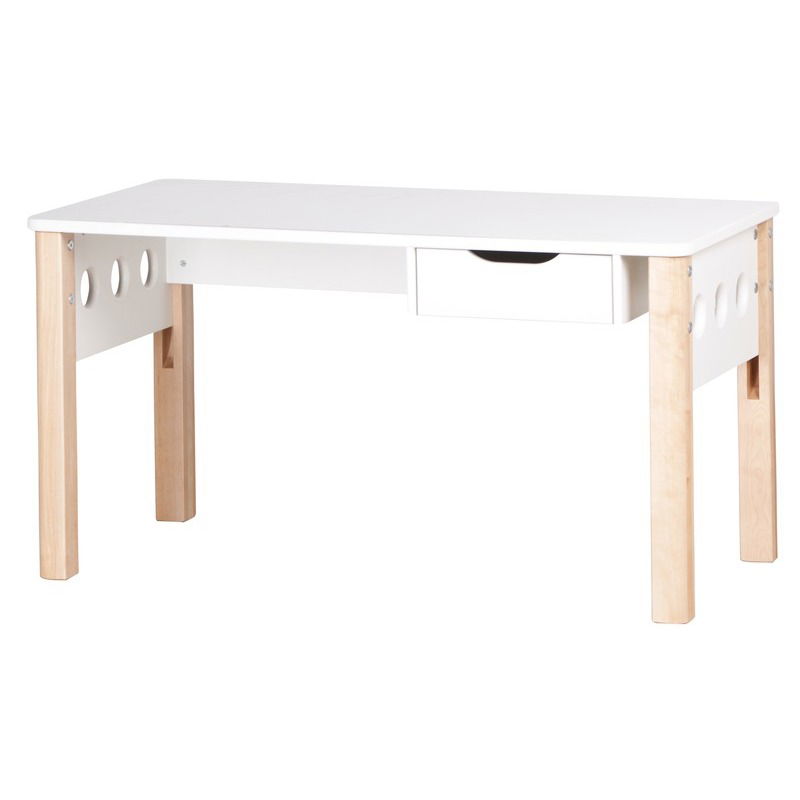 Study Schreibtisch mit Schublade White MDF Höhenverstellbar Birke Beine *Abverkauf*