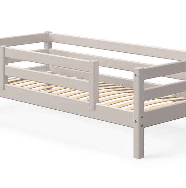 Classic Einzelbett mit Absturzsicherung Mittig in whitewash, 90 x 200cm