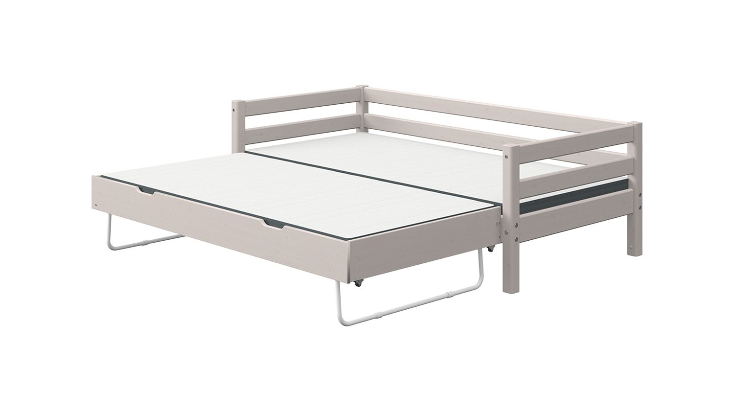 Classic Einzelbett mit Gästebett in whitewash, 90 x 190 cm