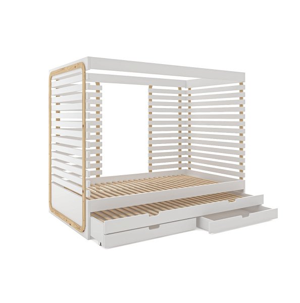 Hausbett Laslo 120x200 mit Gästebett und Schublade