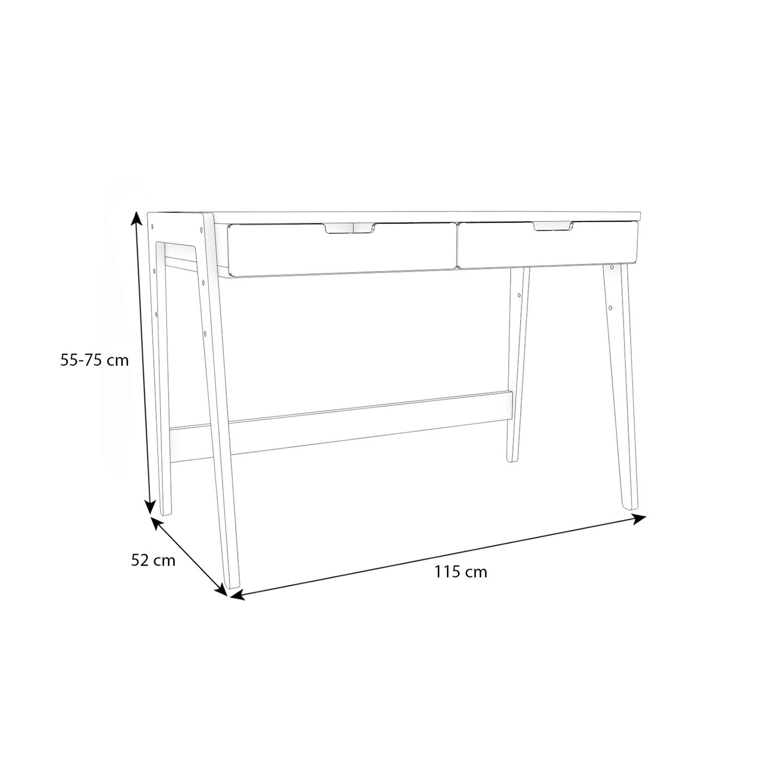 Schreibtisch Cory, höhenverstellbar