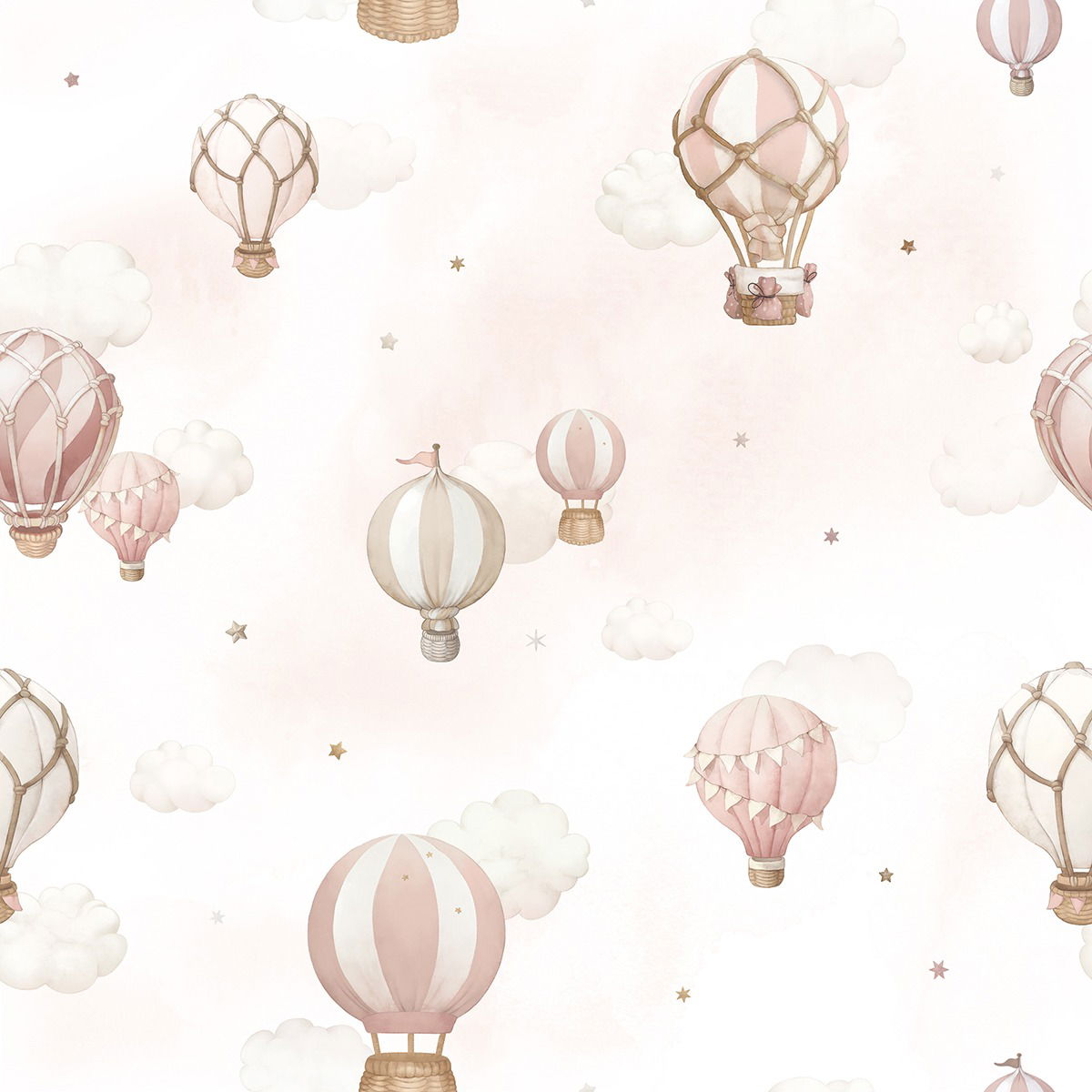 Fototapete Heißluftballons (rosa)