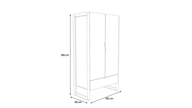 Kleiderschrank Laslo 2-türig