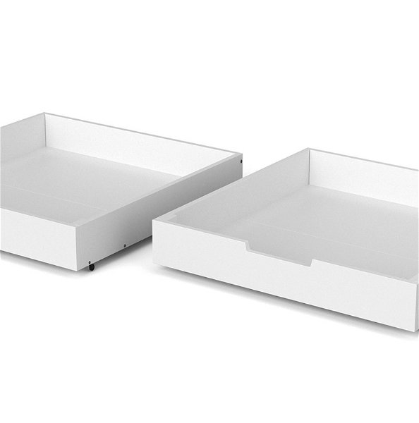Bettkästen, 2er Set in weiß