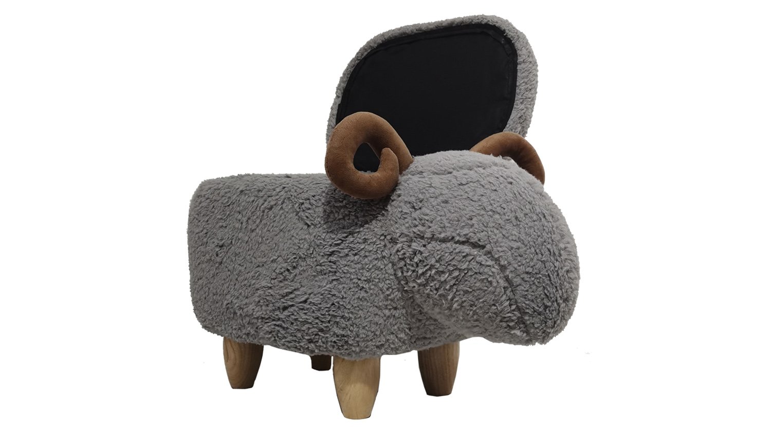 MyAnimalCube Sitzhocker Schafbock Sammy grau (mit Stauraum)