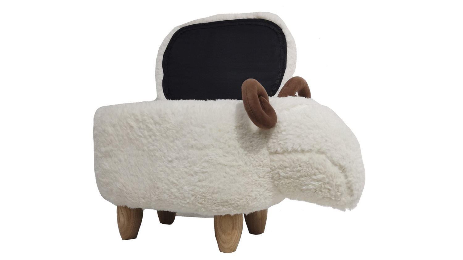 MyAnimalCube Sitzhocker Schafbock Sammy weiß (mit Stauraum)