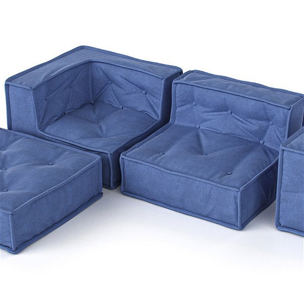 MyColorCube Kinder-Sofa Set C blau 4-teilig