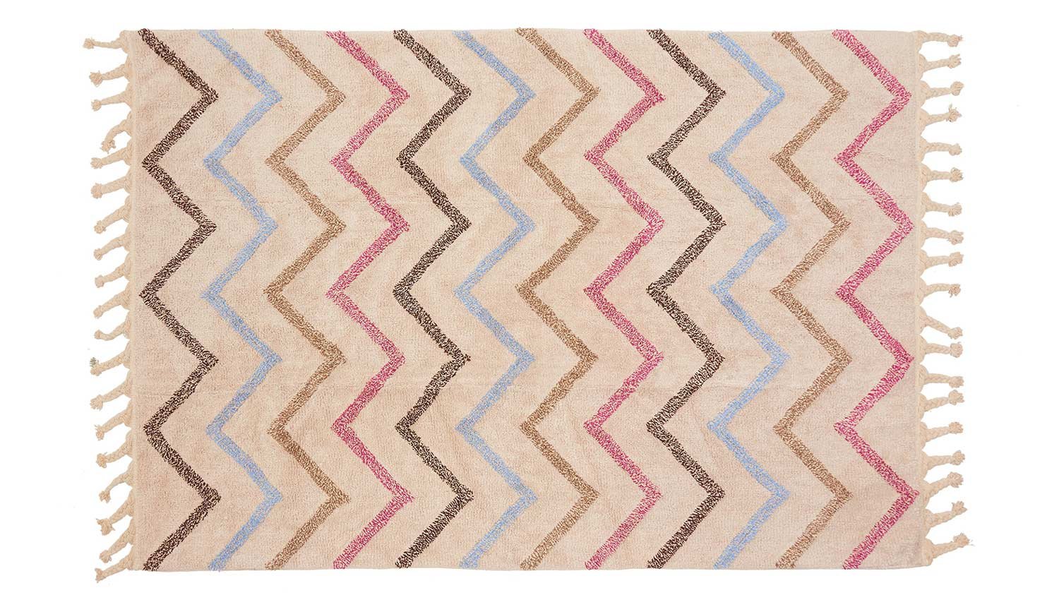 Teppich Zig Zag 140 x 200 cm (bunte Linien)