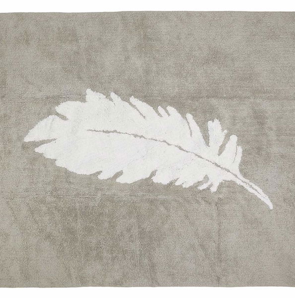Teppich Feder grau 120 x 160 cm