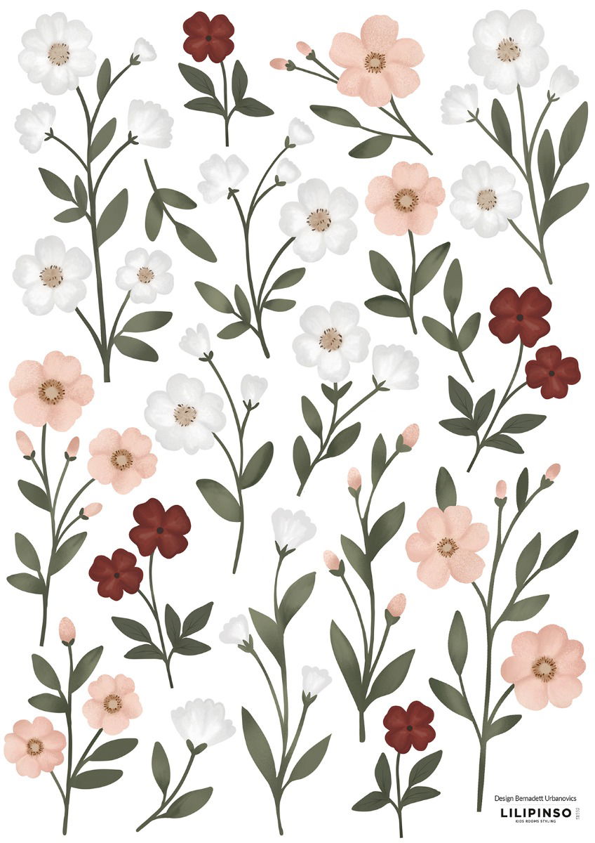Wandsticker Blumen auf Stengeln