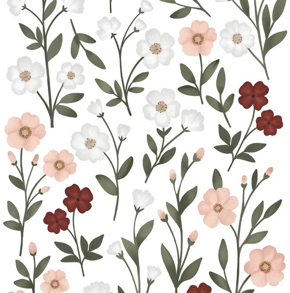 Wandsticker Blumen auf Stengeln