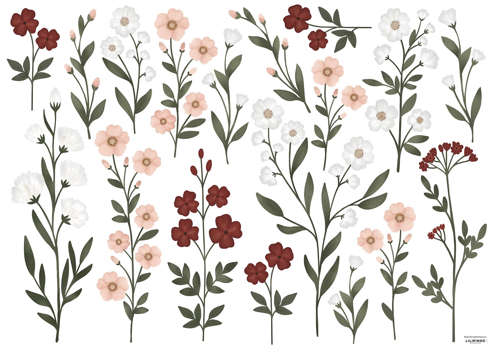 Wandsticker Große Blumen