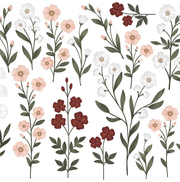Wandsticker Große Blumen