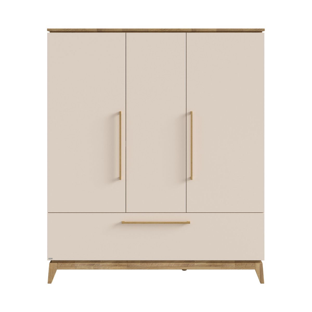 Paidi STIENE Kleiderschrank 3 Türen, 1 Schublade, Cashmere-Beige/Eiche