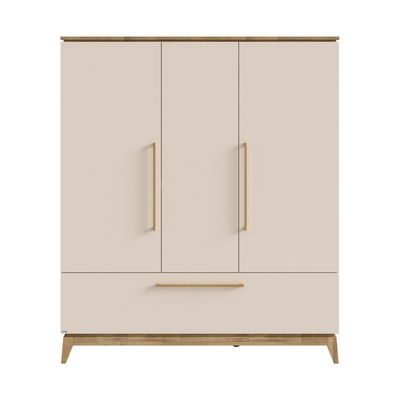 Paidi STIENE Kleiderschrank 3 Türen, 1 Schublade, Cashmere-Beige/Eiche Paidi STIENE Kleiderschrank 3 Türen, 1 Schublade, Cashmere-Beige/Eiche
