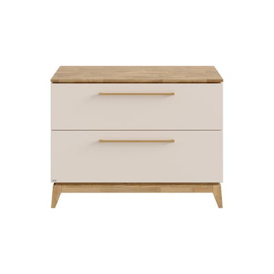 Paidi STIENE Kommode 2 Schubladen, Cashmere-Beige/Eiche Paidi STIENE Kommode 2 Schubladen, Cashmere-Beige/Eiche