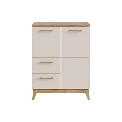 Paidi STIENE Highboard 2 Türen, 2 Schubladen, Cashmere-Beige/Eiche