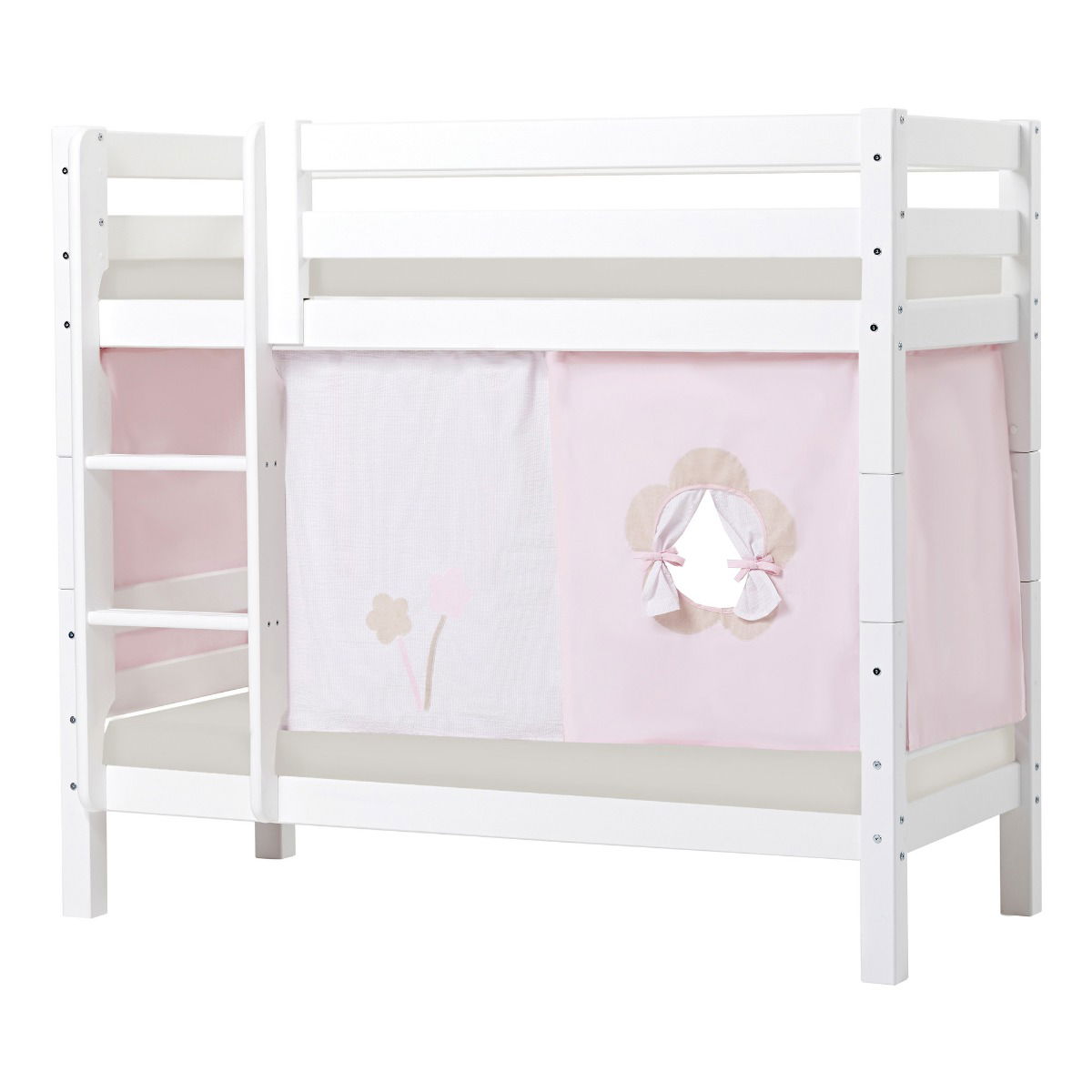 BUNDLE ECO Luxury Etagenbett 70x160 cm mit FAIRYTALE FLOWER-Vorhang und Kaltschaum-Matratze