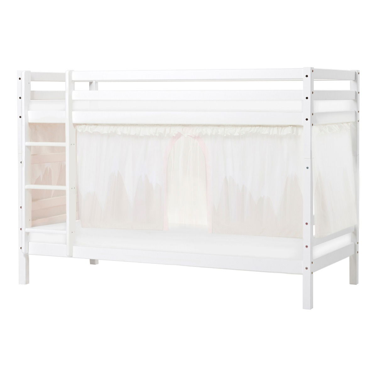 BUNDLE ECO Dream Etagenbett 90x200 cm mit WINTER WONDERLAND Vorhang mit Tüll und ECO Dream-Matratze