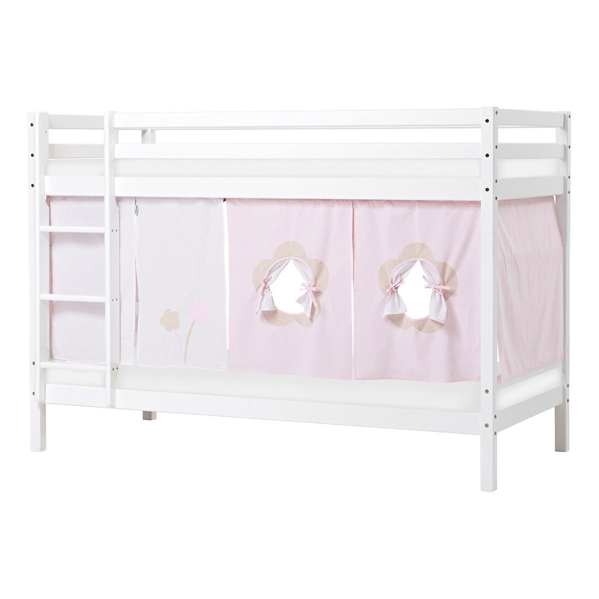 BUNDLE ECO Dream Etagenbett 90x200 cm (nicht teilbar) mit FAIRYTALE FLOWER Vorhang und ECO Dream-Matratze