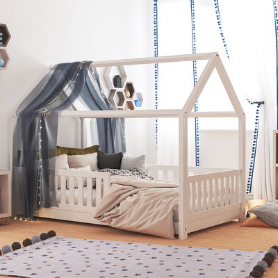 Hausbett Lilly in weiß mit Flachsprossen (90 x 180cm) - (Abbildung ähnlich) Hausbett Lilly in weiß mit Flachsprossen (90 x 180cm) - (Abbildung ähnlich)