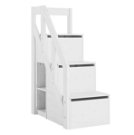 Treppe mit Geländer für halbhohe Betten, Treppenmodul weiß (H 128cm)