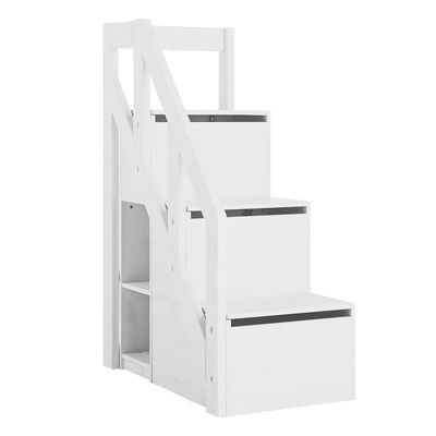 Treppe mit Geländer für halbhohe Betten, weiß (H 128cm) Treppe mit Geländer für halbhohe Betten, weiß (H 128cm)