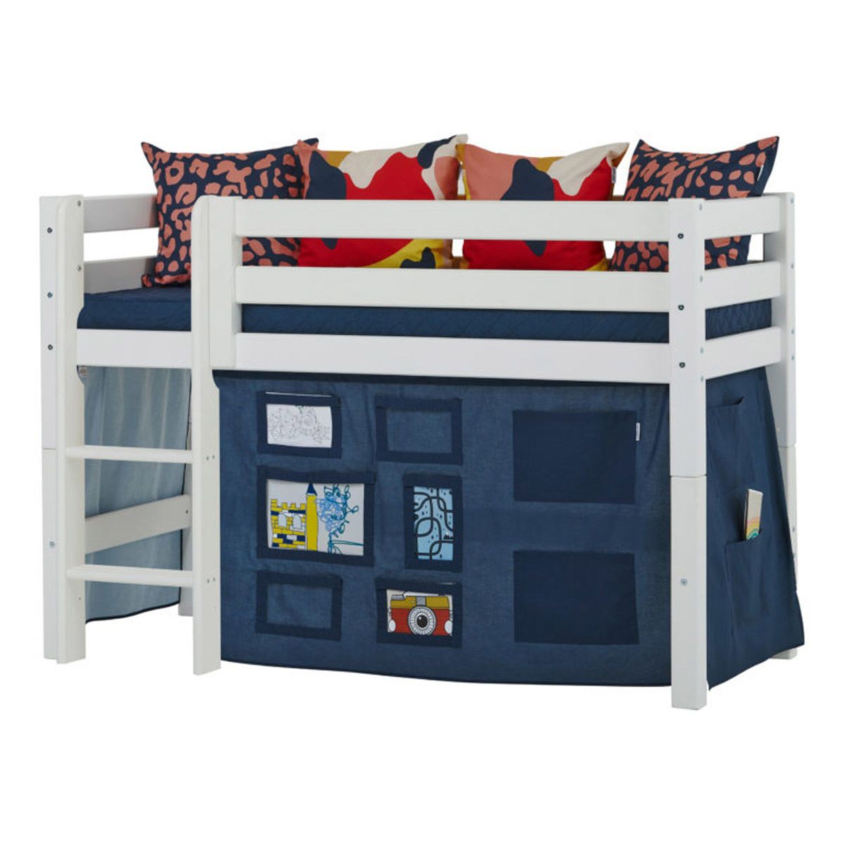 Hoppekids Vorhang-Set für halbhohes Bett 70x160 Dessin Creator orion blue - auch für Etagenbett
