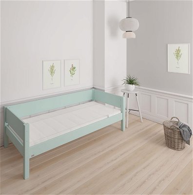 Bettliege ohne Rost, diversen Farben (120x200 cm)-Manis Azur Mint / Buche 2210