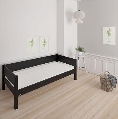 Bettliege ohne Rost, diversen Farben (140x200 cm), Manis Black / Buche 3910