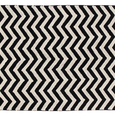 Black & White Zig-Zag Teppich in schwarz-weiß