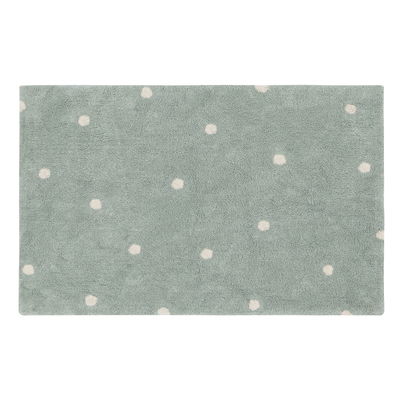 Waschbarer Teppich mini punkt  Blau Salbei Waschbarer Teppich mini punkt  Blau Salbei