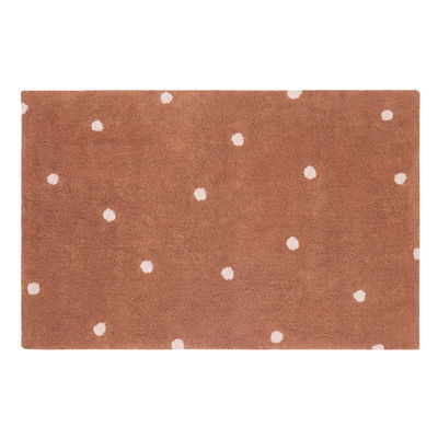 Waschbarer Teppich kleiner Punkt Kastanie Waschbarer Teppich kleiner Punkt Kastanie