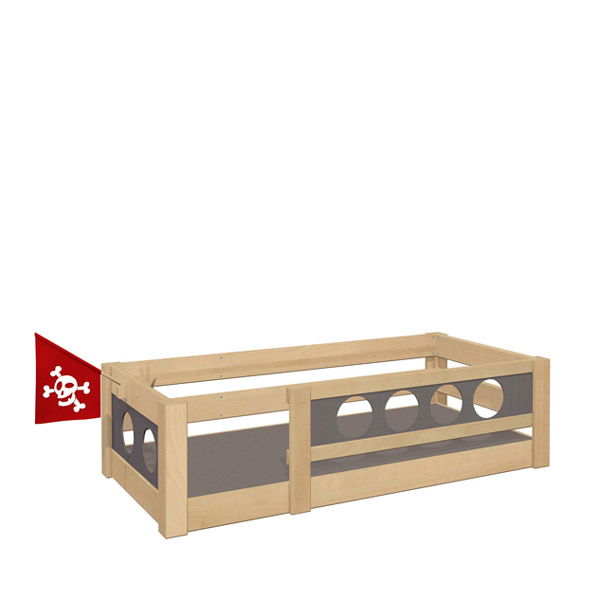 Deluxe Piratenbett, niedrige Version (Kleinkindbett in Bodennähe) Deluxe Piratenbett, niedrige Version (Kleinkindbett in Bodennähe)