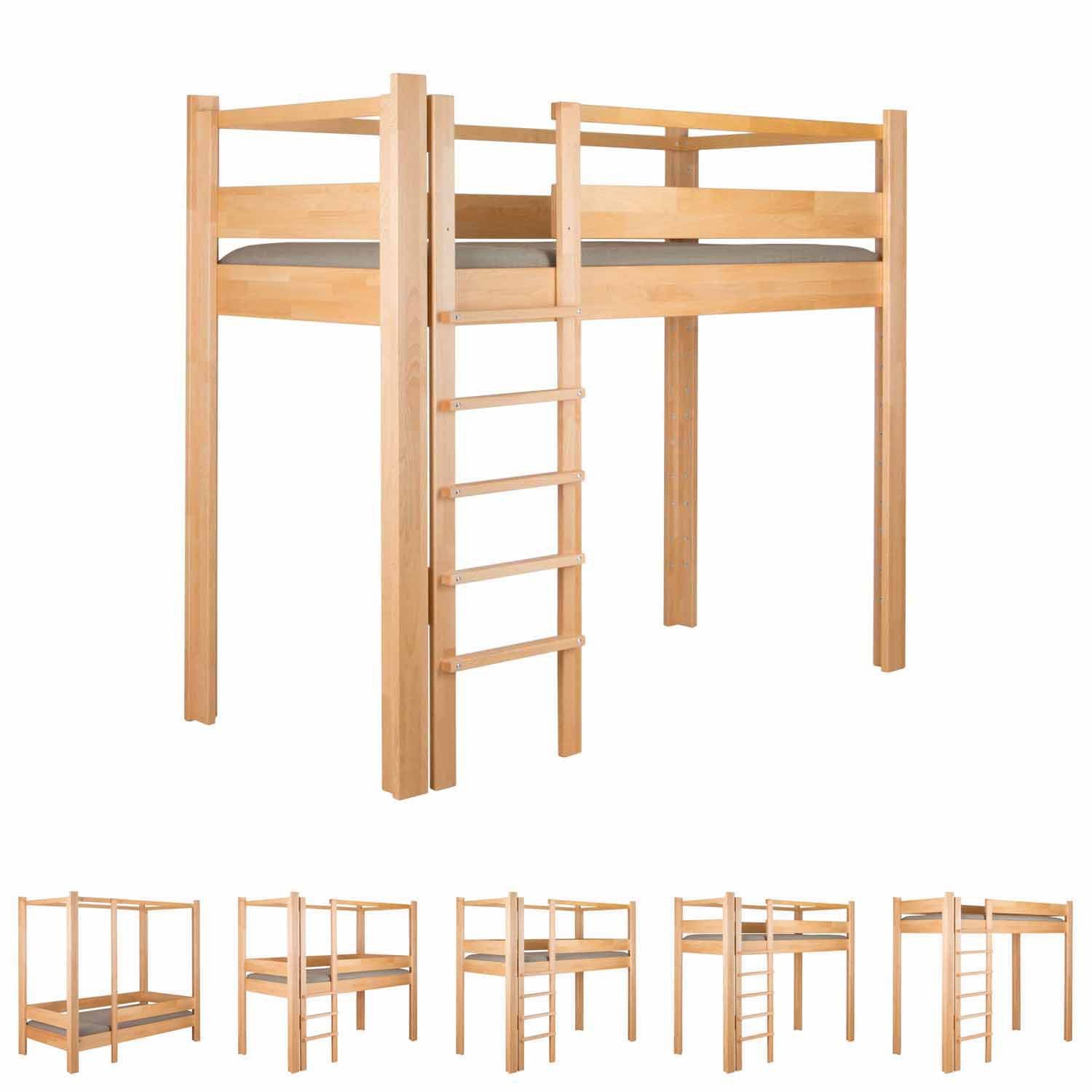 destyle Basisbett 100 B, Buche natur (Leiter vorn seitlich)