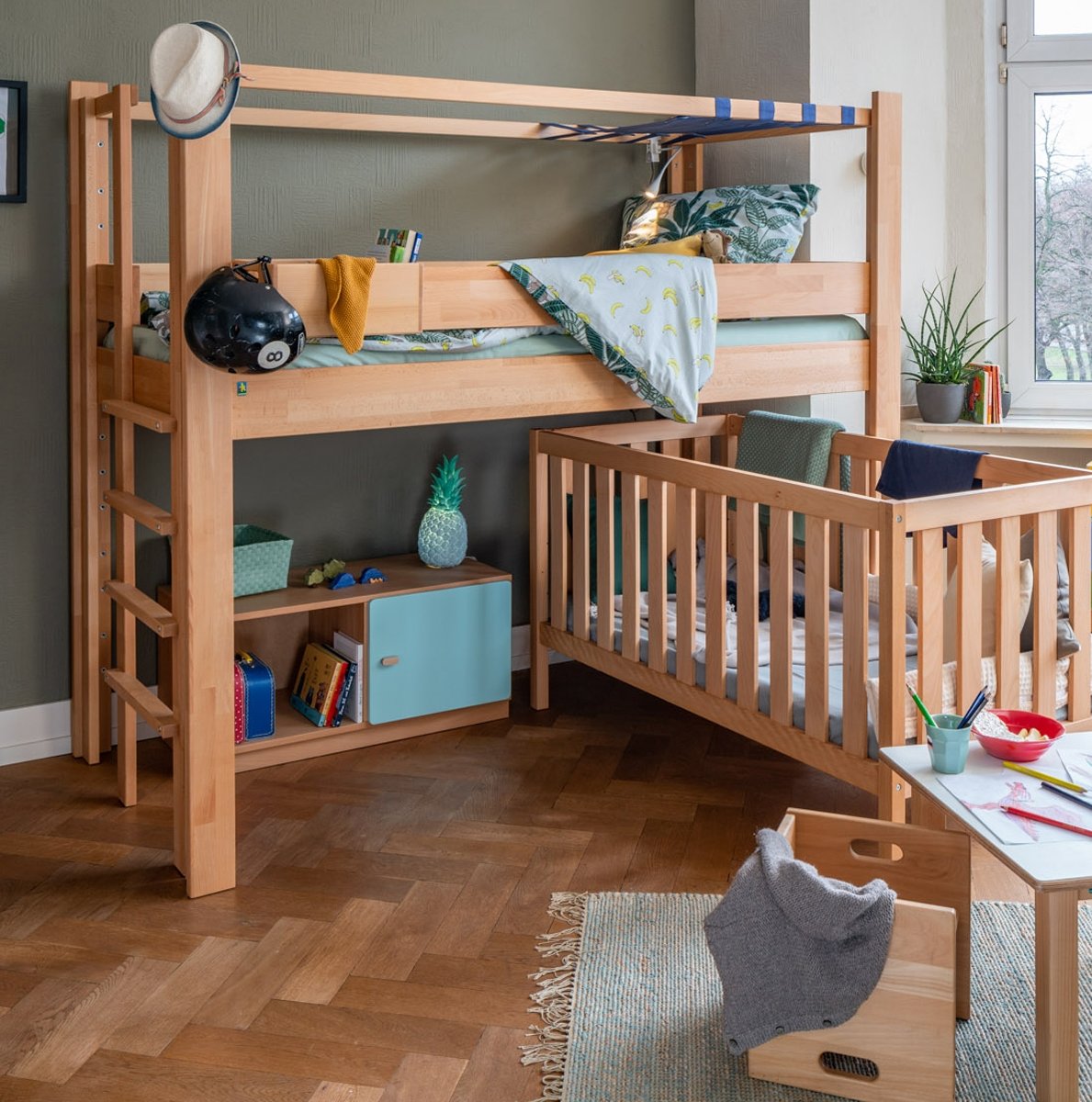 Vorhang Bettvorhang Vorhangstoff für Kinderbett Etagenbett Hochbett 3  teilig kaufen bei