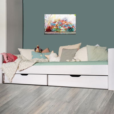destyle Basisbett DBB-101, Buche massiv weiß mit 2 Bettkästen destyle Basisbett DBB-101, Buche massiv weiß mit 2 Bettkästen