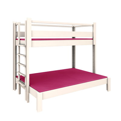 Twin-over-full Etagenbett weiß (Liegefläche oben B 90 / unten B 140cm) Twin-over-full Etagenbett weiß (Liegefläche oben B 90 / unten B 140cm)