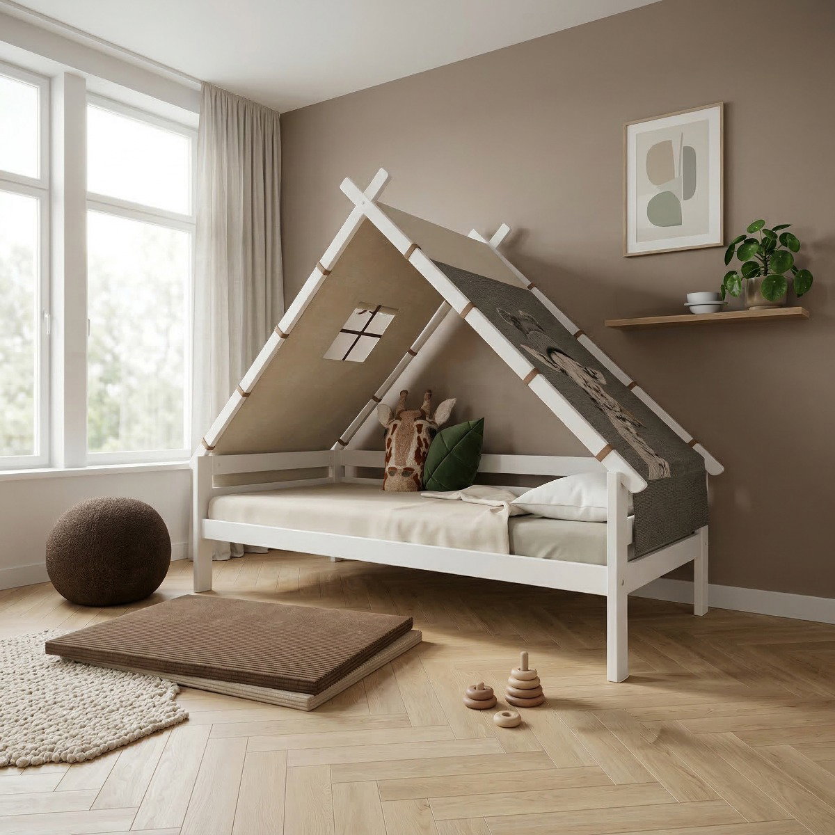 Kinderbett Elements mit Tipi und Stoffdach Jungle Book