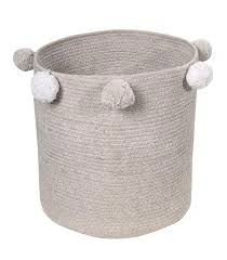 Grauer, waschbarer Baumwollkorb Bubbly Grey von Lorena Canals Grauer, waschbarer Baumwollkorb Bubbly Grey von Lorena Canals