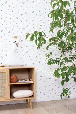 Fototapete - Floral Whisper (Weiß) Fototapete - Floral Whisper (Weiß)